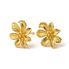 Rack Plating Brass Flower Stud Earrings for Women EJEW-F288-17G-1