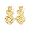 201 Stainless Steel Heart Dangle Stud Earrings EJEW-D084-16G-1