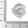 Rack Plating Brass Micro Pave Clear Cubic Zirconia Fish Connector Charms kk-A234-46P-3