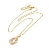 Brass Micro Pave Cubic Zirconia Pendant Necklaces NJEW-E106-12KCG-01-2