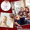 2Pcs Column Transparent Glass Baby Girl Teeth Empty Cork Bottles with Bowknot and Plastic Tooth Picture Stickers AJEW-NB00015-5