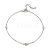 Brass Micro Pave Clear Cubic Zirconia Heart Link Chain Bracelets KK-CBA6980-23P-4