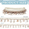 Polyester with Resin Shell Shape & Starfish Charm Lace Ribbon OCOR-WH0078-398-1-2