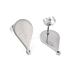Non-Tarnish 201 Stainless Steel Stud Earring Findings STAS-G277-04P-2