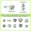 60Pcs 10 Styles Valentine's Day Theme Tibetan Style Alloy Beads TIBEB-CJ0001-38-2
