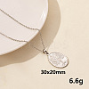 201 Stainless Steel Oval with Tree of Life Pendant Necklaces for Women FS-WG3C313-03-1