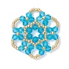 Glass Seed Beaded Pendants PALLOY-MZ01245-02-1