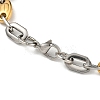 Ion Plating(IP) Two Tone 201 Stainless Steel Oval Link Chain Bracelet BJEW-B078-49GP-3