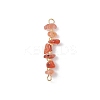 16Pcs 16 Styles Natural Mixed Stone Chip and Glass Seed Beaded Connector Charms PALLOY-JF03328-01-3