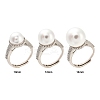 Round Brass Micro Pave Clear Cubic Zirconia Adjustable Ring Settings KK-D378-35P-6