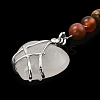 Natural Quartz Crystal Heart Keychain G-Z033-11P-02-2