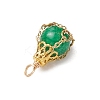 Dyed Natural White Jade Pendants PALLOY-JF03396-05-4