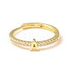 Clear Cubic Zirconia Initial Letter Adjustable Ring RJEW-C052-01G-A-2