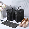 4Pcs Rectangle Polyester Fabric Waterproof Shoes Storage Zipper Bags with Imitation Leather Handle ABAG-GF0001-31-4