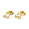 PVD Vacuum Plating 304 Stainless Steel Tiny Musical Note Stud Earrings for Women EJEW-P212-05G-1
