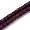 Electroplated Natural Lava Rock Beads Strands G-A256-D01-01I-1