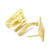 Brass Letter Stud Earrings for Women EJEW-A038-01M-G-2