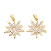 Rack Plating Brass Micro Pave Clear Cubic Zirconia Pendants KK-C063-04G-1