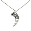304 Stainless Steel Wolf Tooth Pendant Necklace NJEW-JN04480-1