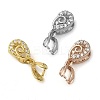 Rack Plating Brass Micro Pave Clear Cubic Zirconia Ice Pick Pinch Bails KK-K340-12-1