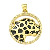 Brass Micro Pave Cubic Zirconia Pendants KK-K354-09D-G-1
