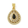 Rack Plating Brass Pave Cubic Zirconia Pendants KK-U029-28G-08-1