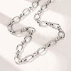 10MM 304 Stainless Steel Oval Link Chain Necklaces for Women NJEW-G194-04P-3