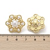 Flower Brass ABS Imitation Pearl Stud Earrings EJEW-M082-09G-3