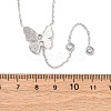 304 Stainless Steel Crystal Rhinestone Butterfly Y Necklaces NJEW-R026-19P-5