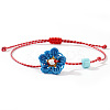 4Pcs Handmade Woven Flower Polyester Cord Bracelet Sets MK8494-1-3