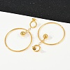 304 Stainless Steel Ring Dangle Stud Earrings EJEW-K268-34G-2