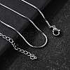1.2MM 304 Stainless Steel Snake Chain Necklaces for Women Men STAS-V011-04B-P-1