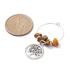 12Pcs Flat Round with Tree of Life Alloy Pendants Wine Glass Charms Sets AJEW-JO00218-5