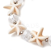Summer Beach  Starfish Dyed Synthetic Turquoise & Faceted Glass Beaded Stretch Bracelets for Women Men BJEW-JB10454-01-3