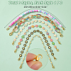 Flower 304 Stainless Steel Enamel & Disc Polymer Clay Link Baseball Cap Chain AJEW-WR00001-2