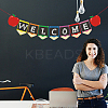 Welocome & School Supplies Paper Banners DIY-WH0453-42-5