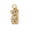 Rack Plating Brass & Clear Cubic Zirconia Pendants KK-S372-16G-1