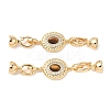 Brass Micro Pave Clear Cubic Zirconia Fold Over Clasps KK-U059-39G-1