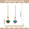 2Pcs Heart Brass Cubic Zirconia Charms Ceiling Fan Pull Chain Extenders HJEW-LP00061-2