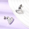 304 Stainless Steel Heart Pendant Necklaces & Bracelets & Stud Earrings Sets SJEW-P008-01P-2