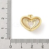5Pcs Brass Micro Pave Clear Cubic Zirconia Pendants KK-B141-05G-02-3