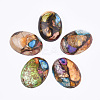 Assembled Synthetic Imperial Jasper and Bronzite  Cabochons G-S329-080F-1