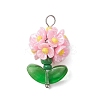Glass Seed Beaded Flower Pendants PALLOY-MZ00521-2