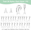 26Pcs 26 Styles 201 Stainless Steel Letter A~Z Pendant Decorations HJEW-UN00005-3