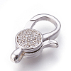 Brass Micro Pave Cubic Zirconia Lobster Claw Clasps KK-O106-28-3