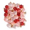 30Pcs 3 Colors Two Tone Transparent Spray Painted Glass Pendants GLAA-FP0001-27-5