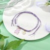 Flower & Bear Alloy Enamel Charm Bracelets BJEW-JB11696-02-1