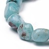 Natural Larimar Stretch Beaded Bracelets BJEW-K213-C21-3