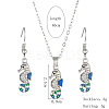 Alloy Enamel Pendant Necklaces & Dangle Earrings Sets FS-WGBC05C-06-1