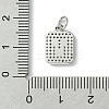 Rack Plating Brass Micro Pave Clear Cubic Zirconia Charms KK-G501-01V-P-3